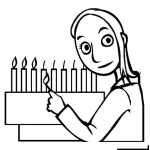 Dibujo para colorear Pastel De Nueve Velas Para Pintar Y Colorear Pastel Con 9 Candelitas