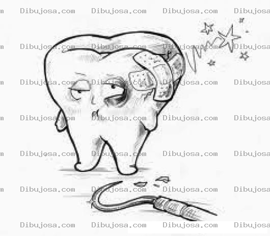 Dibujo para colorear Dienteenfermo Dibujo De Diente Careado Y Enfermo Para Pontar Y Colorear Diente Con Caries Diete Careado
