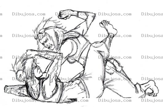 Dibujo para colorear Pelea De Mujeres Para Pintar Y Colorear