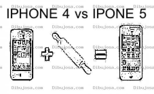 Dibujo para colorear Iphone4 Vs Iphone5 Dibujo De La Comparacion Entre Iphone 4 Y El Iphone 5 Para Pontar Y Colorear Iphone4y5