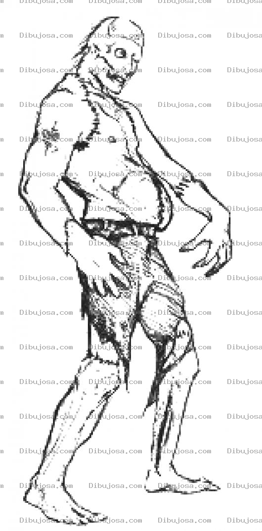 Dibujo para colorear Sombi Operado Dibujo De In Muerto Caminando Para Pintar Y Colorear Sombi Gordo Y Panzon