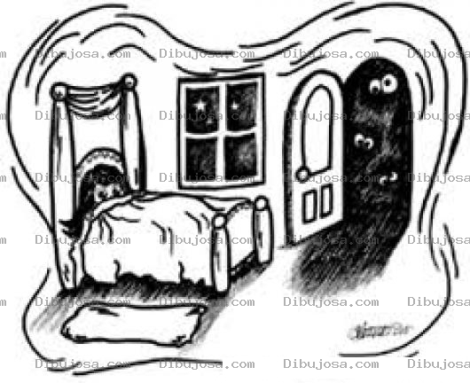 Dibujo para colorear Dibujo De Terror Dibujo De Miedo Para Pintar Y Colorear Una Nina Con Mucho Miedo En Su Cuarto Para Pintar Y Colorear Miedomiedo Terrorterros Dibujodemiedo Colorearterror