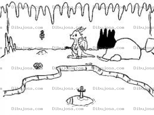 Dibujo para colorear Dibujo De Cueva De Dragon Para Colorear Lacuevadeldragon