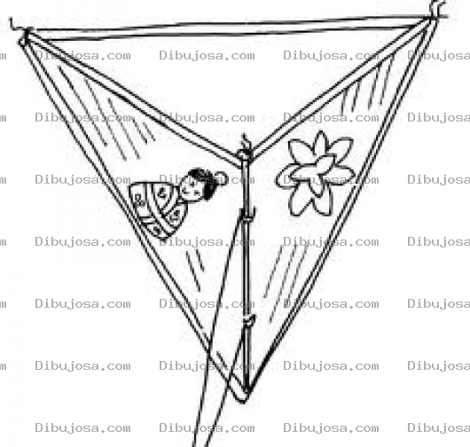 Dibujo para colorear Como Hacer Un Barrilete Con Papel De China Varitas Pegamento E Hilo Dibujo De Una Cometa De Juguete Para Colorear