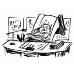 Dibujo para colorear Jefeacomodado Dibujo De Jefe Acomodado Con Los Pies Sobre Su Escritorio Para Pintar Y Colorear Jefe Orgulloso Y Prepotente