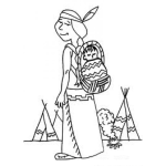 Dibujo para colorear Madre Indigena Dibujo De Una Mama Indita Con Su Bebe En La Espalda Para Pintar Y Colorear Mamaindigena