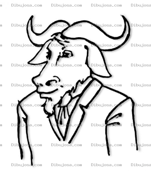 Dibujo para colorear Significado De GNU Significa GNU No Es Unix. Es Un Acronimo Recursivo Sin Sentido Dibujo Del Logo De GNU Para Pintar Y Colorear