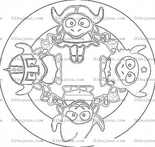 Dibujo para colorear Frontyardigans Dibujo De Los Fornt Yardigans De GNU Para Pintar Y Colorear