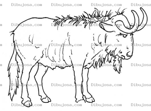Dibujo para colorear Antilopegnu Para Pintar Y Colorear Animal Africano Llamado GNU Inspiracion Del GPL