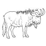 Dibujo para colorear Antilopegnu Para Pintar Y Colorear Animal Africano Llamado GNU Inspiracion Del GPL