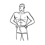 Dibujo para colorear Calzoncilloboxer Dibujo De Hombre En Ropa Interior Para Pintar Y Colorear Papa En Calzones