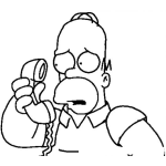 Dibujo para colorear Dibujo De Homero Simpson Hablando Por Telefono Para Pintar Y Colorear