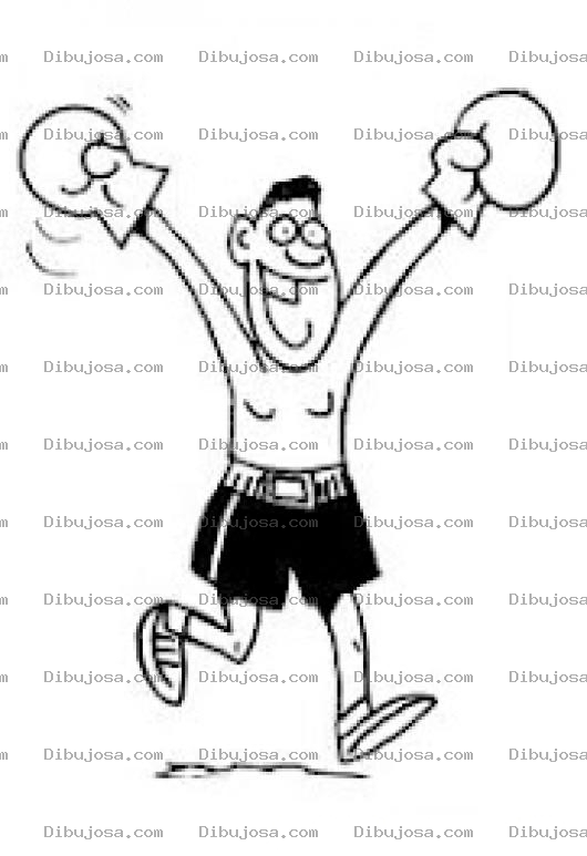 Dibujo para colorear Boxeadorcontento Dibujo De Boxeador Feliz Y Victorioso Para Pintar Y Colorear A Un Boxeador Contento De Haber Ganado