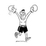 Dibujo para colorear Boxeadorcontento Dibujo De Boxeador Feliz Y Victorioso Para Pintar Y Colorear A Un Boxeador Contento De Haber Ganado