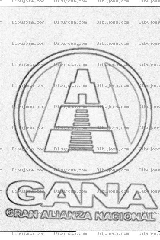 Dibujo para colorear Colorear Logo Del Partido Politico GANA Gran Alianza Nacional De Guatemala