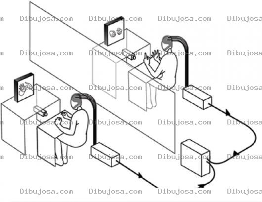 Dibujo para colorear Cerebrosconectados Dibujo De Dos Personas Con Cerebros Conectados Por Cables A Un Servidor Para Pintar Y Colorear