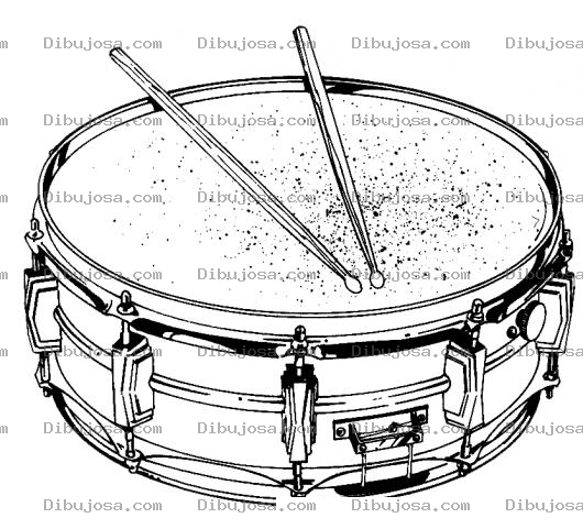 Dibujo para colorear Tamborredoblante Dibujo De Un Tambor Redoblante Para Pintar Y Colorear Tambor Con Baquetas