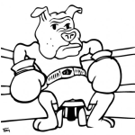 Dibujo para colorear Perroboxer Dibujo De Perro Boxeador Para Pintar Y Colorear Perro Bulldog Con Guantes De Box