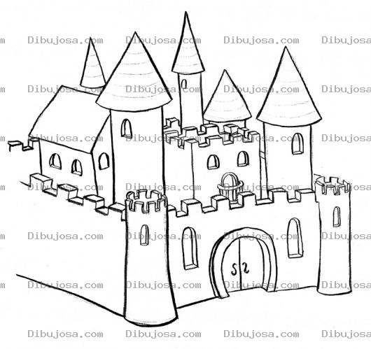 Dibujo para colorear Castillodeprincesa Para Pintar Y Colorear Un Castillo De Princesas