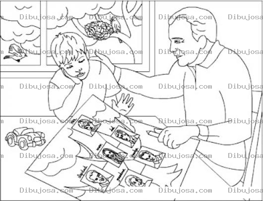 Dibujo para colorear Arbolgenealogico Dibujo De Un Papa Mostrando El Arbol Genealogico A Su Hijo Para Pintar Y Colorear