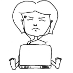 Dibujo para colorear Chinito Con Laptop Para Pintar Y Colorear