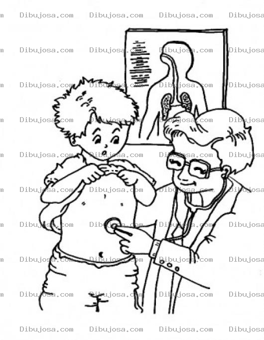 Dibujo para colorear Dibujo De Pediatra Para Pintar Y Colorear Nino Con Dictor