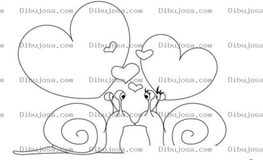 Dibujo para colorear Caracoles Enamorados Dandoce Un Besito Para Pintar Y Colorear Caracolesenamorados
