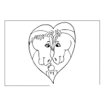 Dibujo para colorear Caballosenamorados Dibujo De Caballos Enamorados Para Pintar Y Colorear Caballos Novios