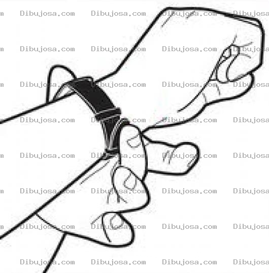 Dibujo para colorear Reloj De Pulsera Dibujo De Unas Manos Poniendose Un Reloj Para Colorear