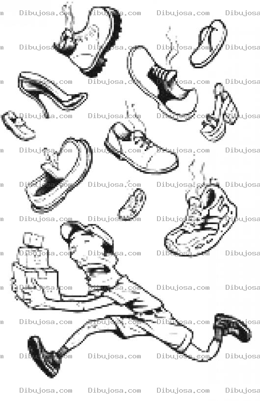 Dibujo para colorear Lluviadezapatos Dibujo De Una Lluvia De Zapatos Para Colorear Zapatos En Oferta