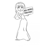 Dibujo para colorear Trabajoporcomida Dibujo De Una Pricesa Pobre Con Un Carte Diciendo Que Trabajare Por Comida Para Pintar Y Colorear Princesita Hambrienta