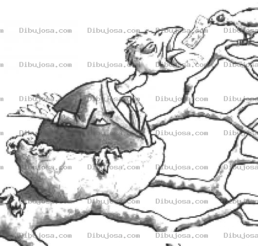 Dibujo para colorear Funcionario Hambriento Para Colorear