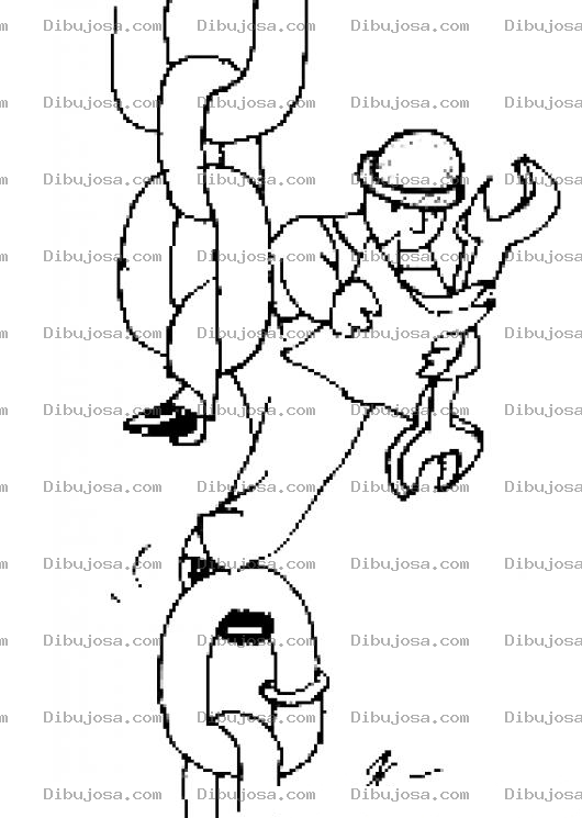 Dibujo para colorear Dibujo De Mecanico Leyendo Instrucciones En Pleno Tabajo Para Colorear