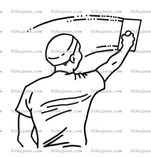 Dibujo para colorear Dibujo De Albanil Echando Cernido En Una Pared Para Pintar Y Colorear