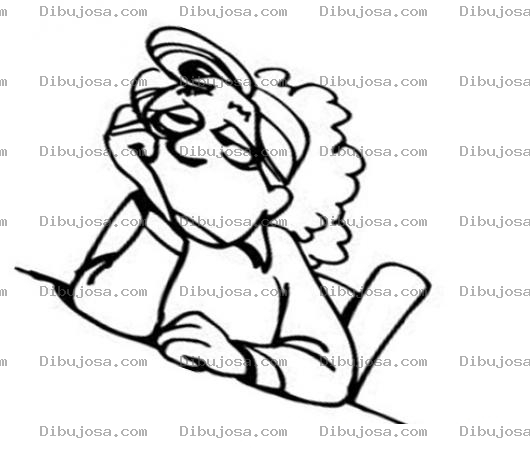 Dibujo para colorear Mujeraburrida Dibujo De Una Mujer Aburrida Sentada Para Pintar Y Colorear