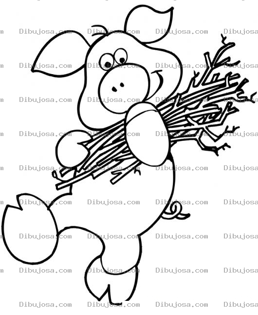 Dibujo para colorear Chiribiscos Cerdo Con Chiribiscos Para Pintar Y Colorear Marrano Con Chiriviscos