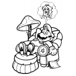 Dibujo para colorear Mariobros Durmiendo Y Sonando Con Su Princesa Para Pintar Y Colorear