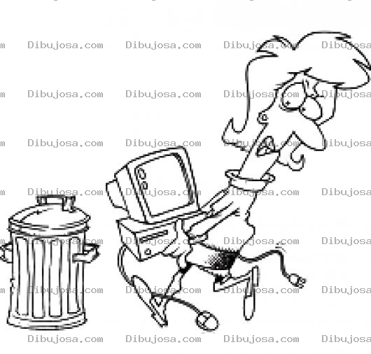 Dibujo para colorear Computadora Arruinada Dibujo De Una Mujer Tirando Una Computadora Inservible A La Basura Para Colorear Computadora Que No Sirve Ordenadorbasura