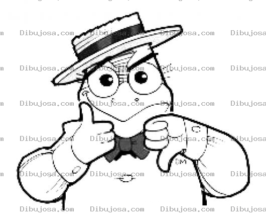 Dibujo para colorear Dibujo De Pajaro Con Sombrero Para Colorear