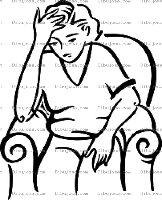 Dibujo para colorear Preocupacion Dibujo De Una Mujer Preocupada Para Pintar Y Colorear Mama Pasando Penas