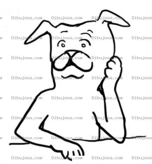 Dibujo para colorear Perropensativo Dibujo De Perro Pensativo En Una Barra Para Pintar Y Colorear