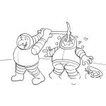 Dibujo para colorear Dibujo De Accidente De Astronauta Para Pintar Y Colorear Accidente En La Luna