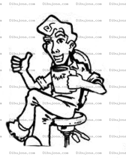 Dibujo para colorear Dibujo De Muchacho Tomando Cafe Para Pintar Y Colorear