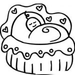 Dibujo para colorear Cuna De Amor Para Pintar Y Colorear Moises Con Corazones