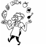 Dibujo para colorear Cocinero Malavarista