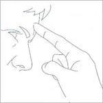Dibujo para colorear Dibujo De Dedo En La Frente Para Pintar Y Colorear