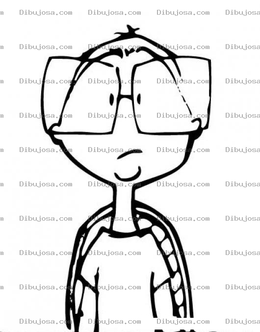 Dibujo para colorear Dibujo De Chico Con Lentes Grandes Para Pintar Y Colorear