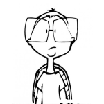 Dibujo para colorear Dibujo De Chico Con Lentes Grandes Para Pintar Y Colorear