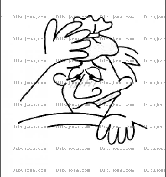 Dibujo para colorear Abuelitoenfermo Dibujo De Abuelito Enfermo De Gripe Y Fiebre Para Colorear Viejito Con Temperatura Alta