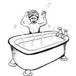 Dibujo para colorear Aguacaliente Dibujo De Nino Con Agua Muy Caliente En La Tina Para Colorear